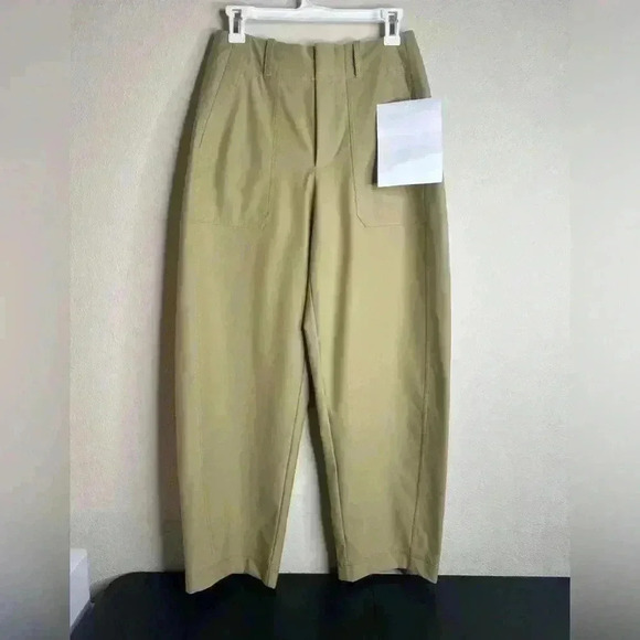 Athleta semi fitted structured natural fitted utility pants size 2 - Picture 1 of 5
